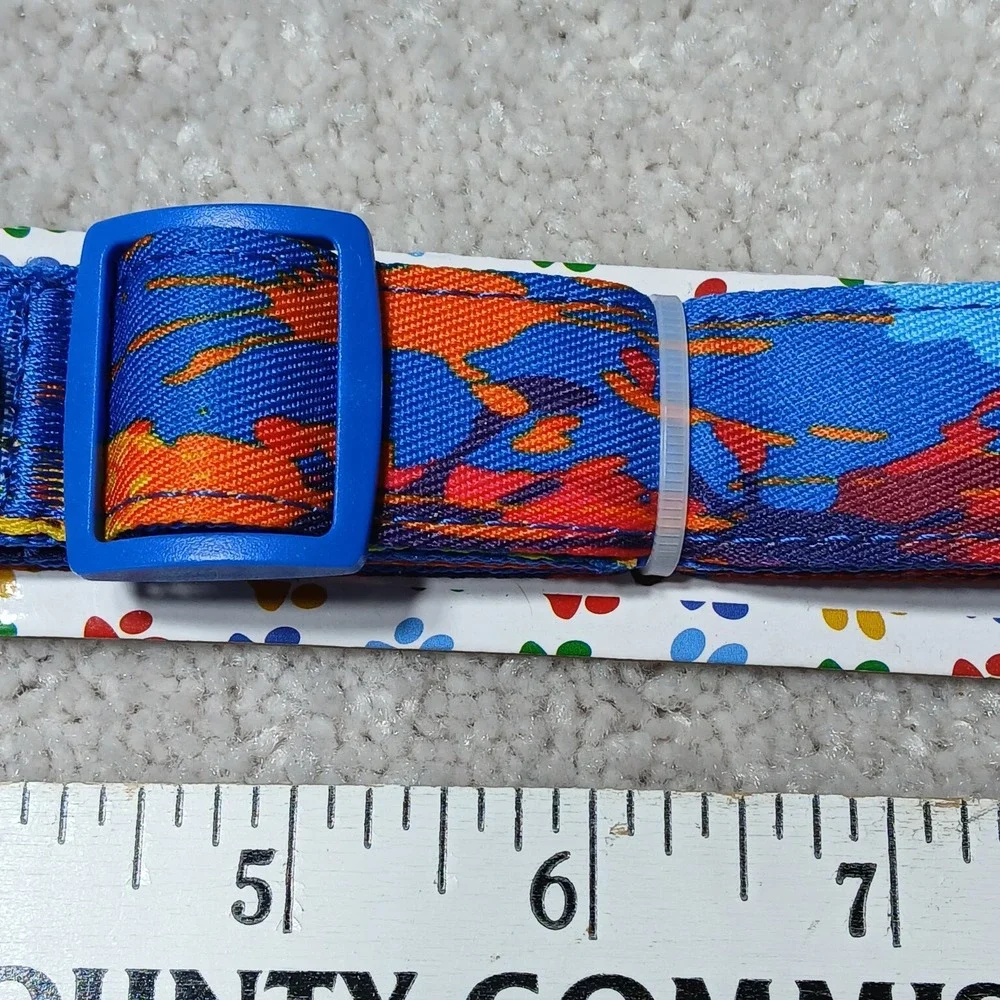 New Heavy Duty Nylon Multi Color Clip On/Off Pet Collar Large 23 In